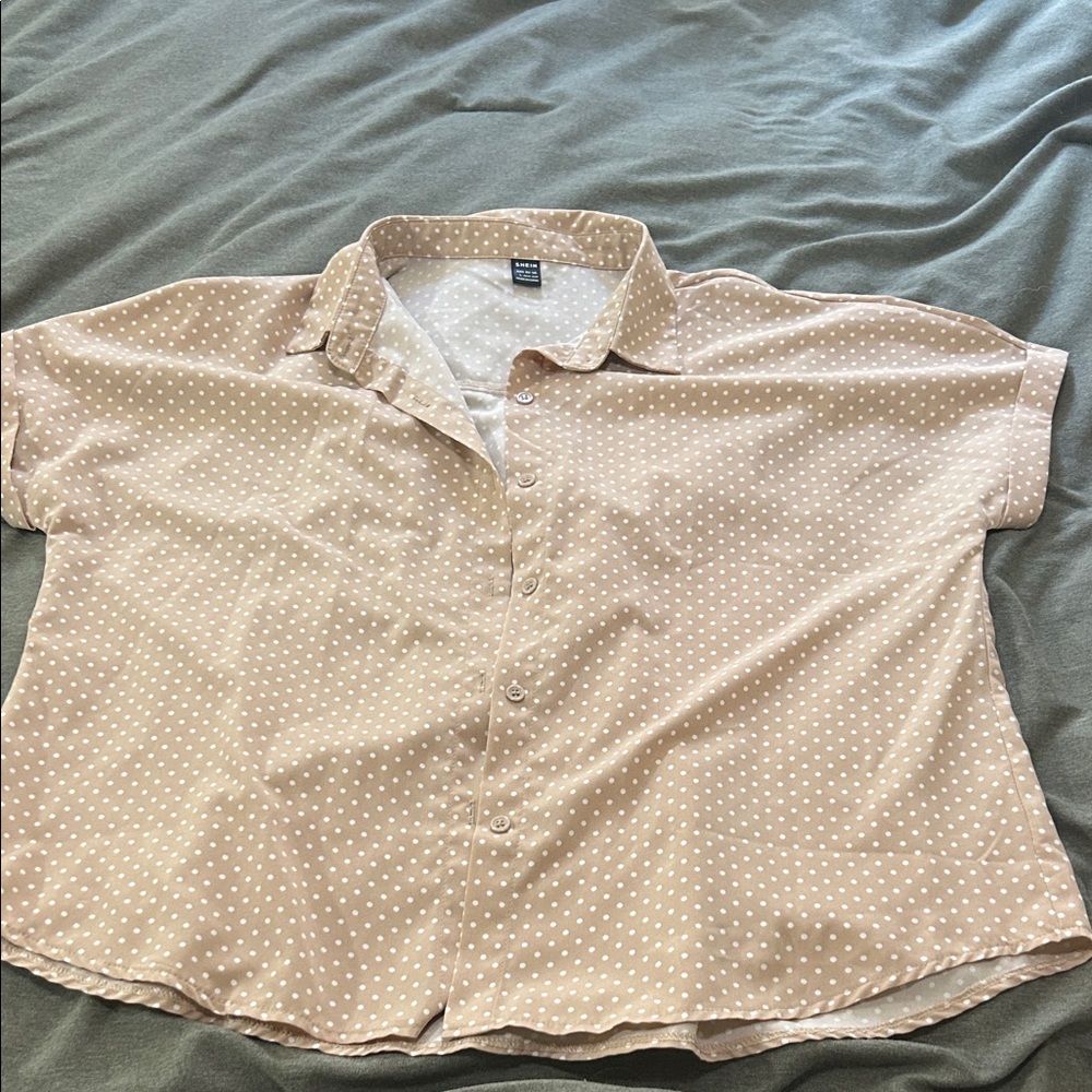 Polka dot button down